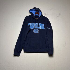 VTG University North Carolina UNC Embroidered Hoodie Men L Pullover Blue NCAA